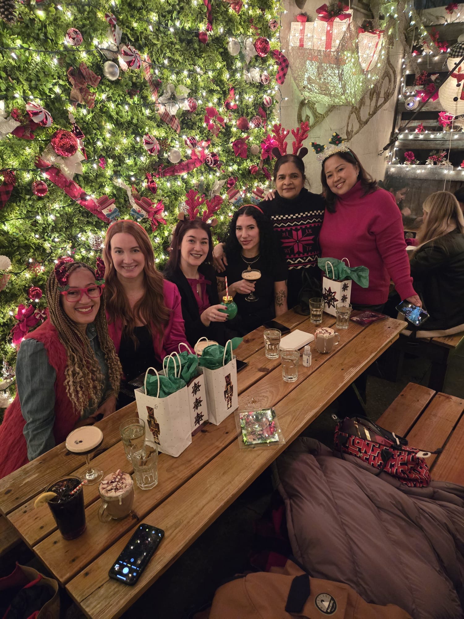 Nurses gathered for a holiday meet-up.